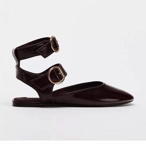 ZARA SLINGBACK DOUBLE BUCKLE BALLET FLATS